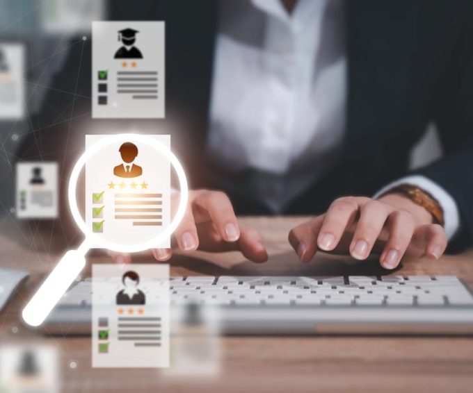 Businessman Sorting Employee Data — Document Management in Australia